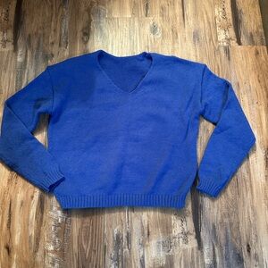 Vibrant Blue V-Neck Sweater